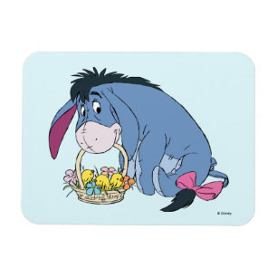 Magnet Flexible Eeyore tenant un panier de Pâques plein de bébé
