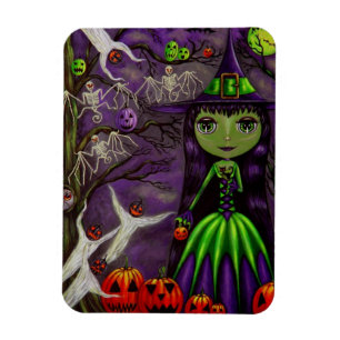 Magnet Flexible Éffrayant Big Eye Witch Bat Skeletons Fantômes Boo