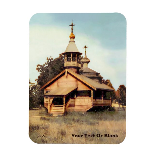 Magnet Flexible Église russe en bois (Vertical)