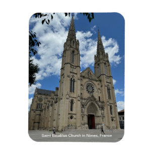 Magnet Flexible Église Saint-Baudile de Nîmes, France, sur un