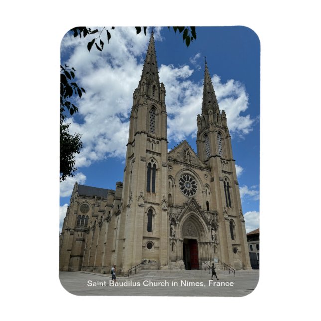 Magnet Flexible Eglise Saint-Baudilus à Nîmes, France, sur une (Vertical)