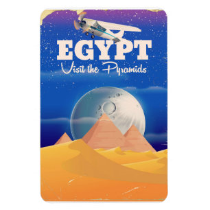 Magnet Flexible Égypte - Visitez l'affiche de voyage Pyramids Vint