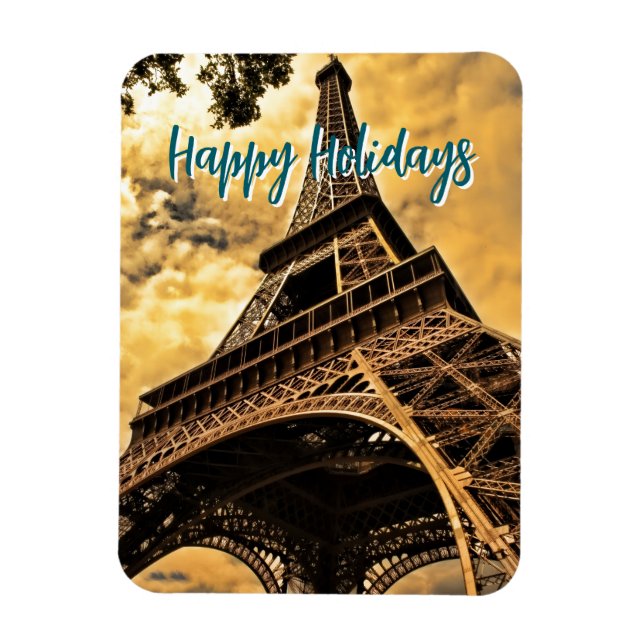 Magnet Flexible Eiffel Tower Paris Travel Vintage Retro Art (Vertical)