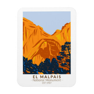 Magnet Flexible  El Malpais Monument National Nouveau Mexique Vint