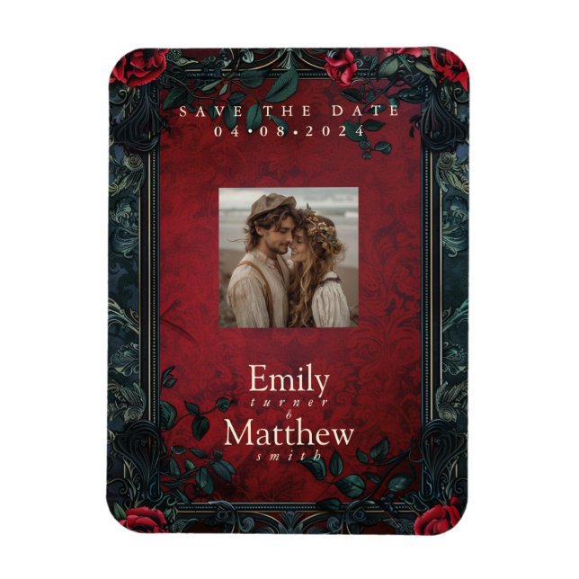 Magnet Flexible Élégance gothique victorienne Mariage Enregistrer  (Vertical)