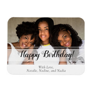 Magnet Flexible Élégant blanc Joyeux amer Anniversaire