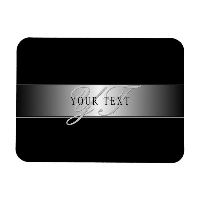 Magnet Flexible Élégant écriture de script de monogramme modifiabl (Horizontal)