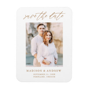 Magnet Flexible Élégant Faire-Part de Date de Mariage avec Photo e
