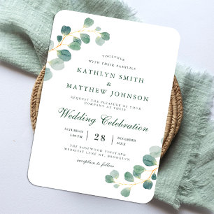 Magnet Flexible Elégant Faire-part de mariage de verdure Eucalyptu