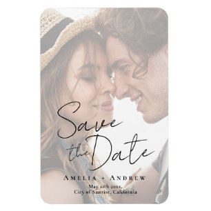 Magnet Flexible Élégant Fiançailles  de script de script de photo 