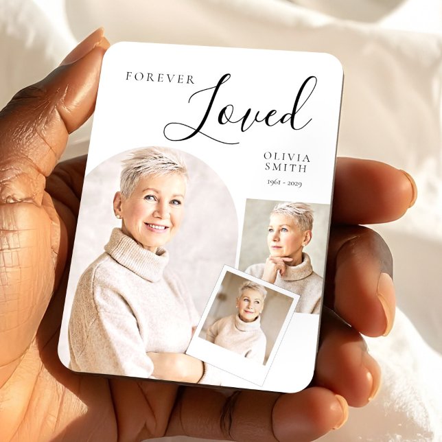 Magnet Flexible Elegant Funeral Keepsake with Custom Photo Collage (Elegant Funeral Keepsake with Custom Photo Collage Magnet, Loss of Mother, Sympathy Gift)