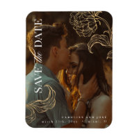 Elegant Gold Botanical Photo Enregistrer la date