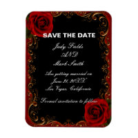 Élégant Goth Red Roses Enregistrer La Date