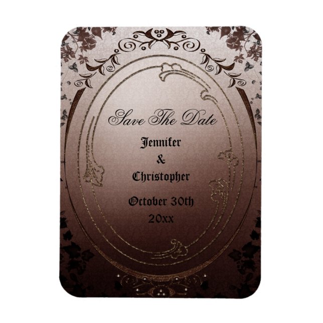 Magnet Flexible Élégant Gothique Enregistrer Le Mariage Date (Vertical)