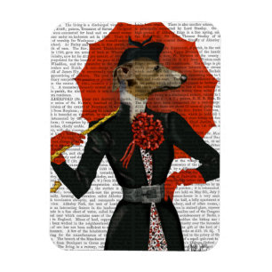 Magnet Flexible Elégant Greyhound et parapluie rouge 2