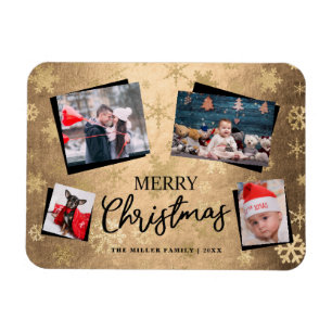 Magnet Flexible Elégant Joyeux Noël et Collage Photo Personnalis