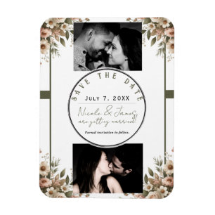 Magnet Flexible Élégant Mariage de coin vert et blanc de l'Olivier