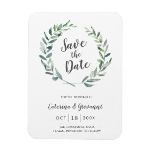 Magnet Flexible Élégant mariage rustique avec verdure Enregistrez