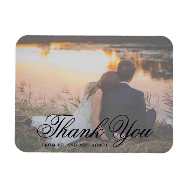 Magnet Flexible Elégant Merci photo mariage Faveur (Horizontal)