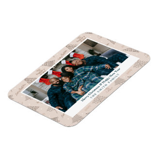 Magnet Flexible Élégant Noël rose pâle avec photo