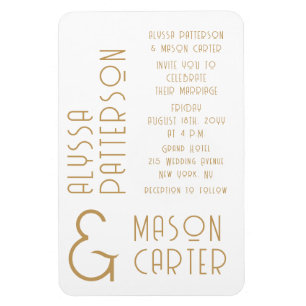 Magnet Flexible Elégant Or Mariage Moderne Enregistrer La Date