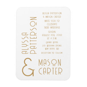 Magnet Flexible Elégant Or Mariage Moderne Enregistrer La Date