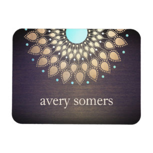 Magnet Flexible Elégant or Ornate Lotus Mandala Wood