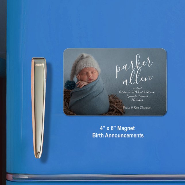 Magnet Flexible Elégant Photo Baby Faire-part de naissance Large (4" x 6" magnet birth announcements (3" x 4" in our collection.))