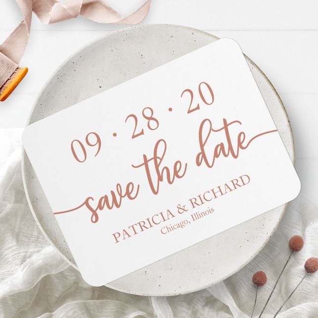 Magnet Flexible Élégant Rose Gold Wedding Enregistrer La Date (Créateur téléchargé)