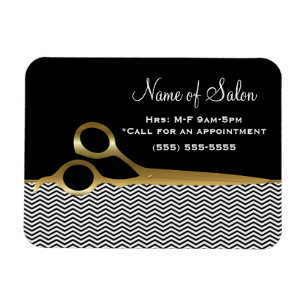 Magnet Flexible Elégant salon de coiffure Black and Gold Chevrons