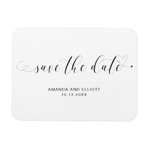 Magnet Flexible Élégant Script mignon Mariage de coeur Enregistrer