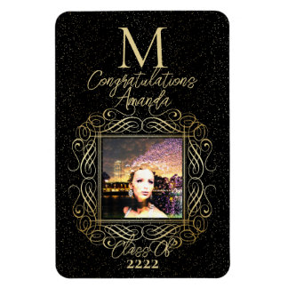 Magnet Flexible Elegant Scroll + Gold Dots Congratulation Class of