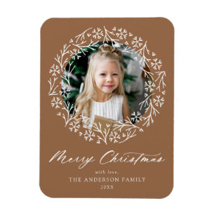 Magnet Flexible Élégant Snowflake Wreath Gingerbread Photo