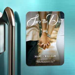 Magnet Flexible Elégante photo simple mariage enregistrer la date