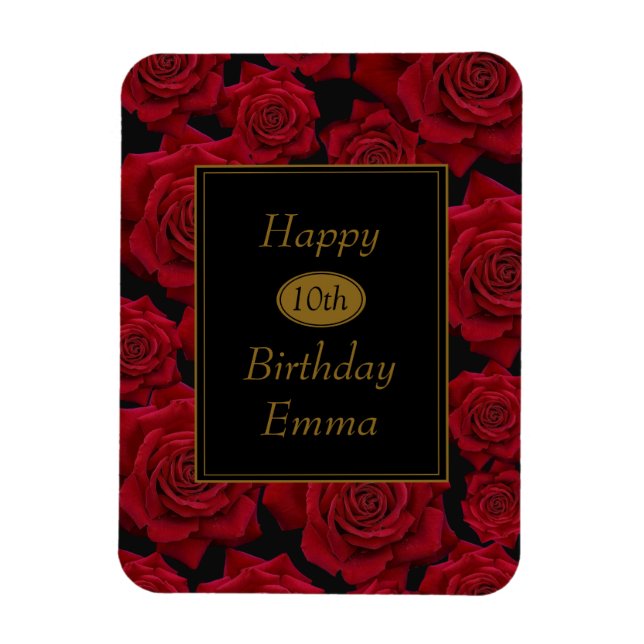 Magnet Flexible Elégante Rose rouge n'importe quel âge Anniversair (Vertical)