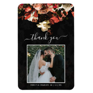 Magnet Flexible Elégante Rustique Fleurs d'automne Mariage Merci