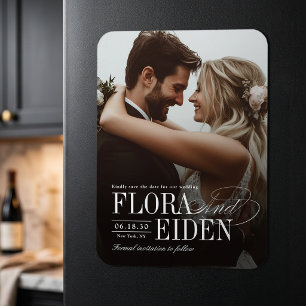 Magnet Flexible Élégante Typographie Photo Save The Date Sans Date