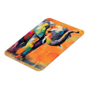 Magnet Flexible Eléphant arc-en-ciel Abstrait