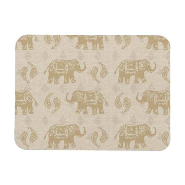 Magnet Flexible Elephant Motif de la caravane Kaki (Horizontal)