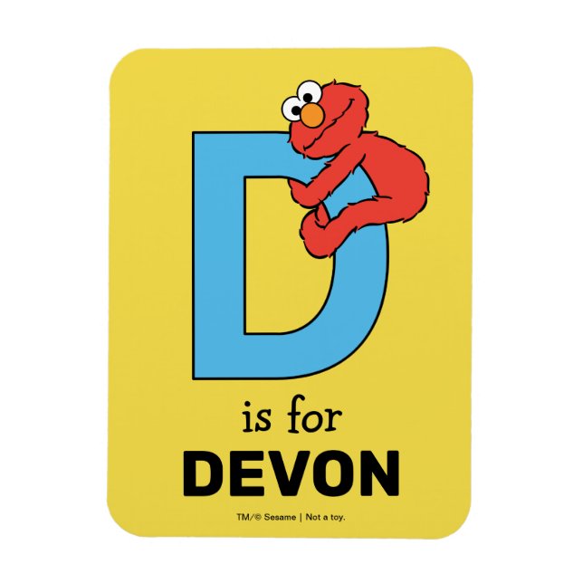 Magnet Flexible Elmo Alphabet | D Bleu (Vertical)