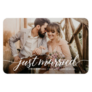 Magnet Flexible Elopement juste marié Script Mariage photo