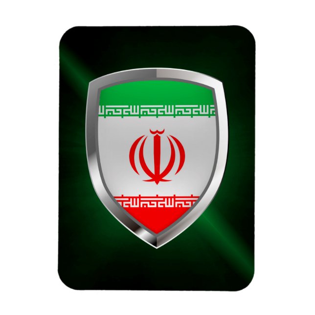 Magnet Flexible Emblème métallique de l'Iran (Vertical)