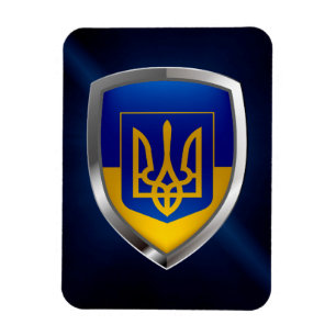 Magnet Flexible Emblème métallique de l'Ukraine