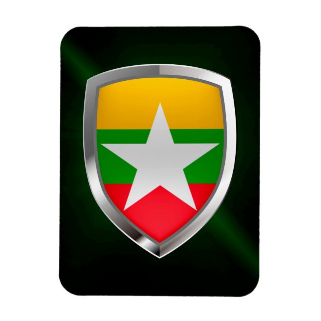 Magnet Flexible Emblème métallique du Myanmar (Vertical)