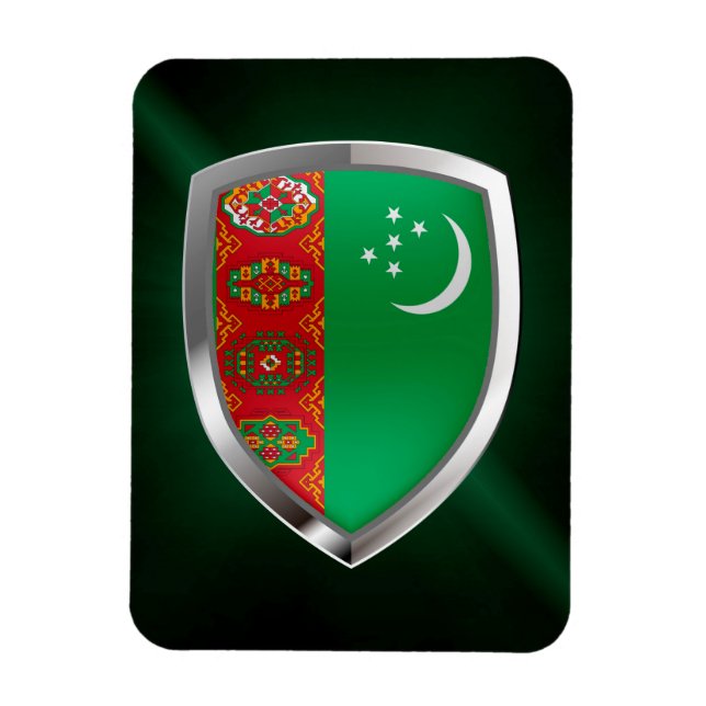 Magnet Flexible Emblème métallique du Turkménistan (Vertical)