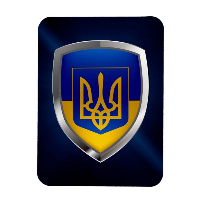 Magnet Flexible Emblème métallique ukrainien (Vertical)