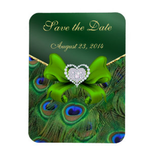 Magnet Flexible Emerald Green Peacock Enregistrer la date