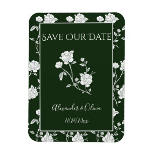 Magnet Flexible Emerald Green Rose Enregistrer l'aimant Date