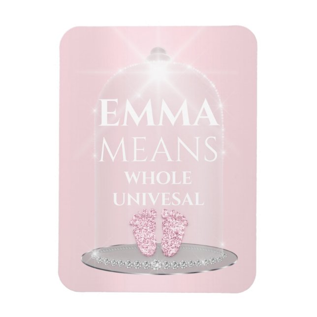 Magnet Flexible Emma Nom Signifiant Nouvelle Bébée Fille (Vertical)