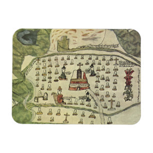 Magnet Flexible Empire aztèque de Montezuma, carte du monde antiqu